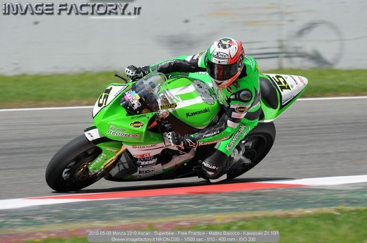 2010-05-08 Monza 2310 Ascari - Superbike - Free Practice - Matteo Baiocco - Kawasaki ZX 10R